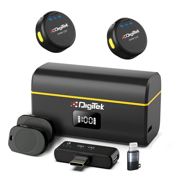DIGITEK (DWM-115) 2-in-1 Wireless Microphone, 2.4GHz, Magnetic Clip - Microphone | Buy online on ZillyBuy