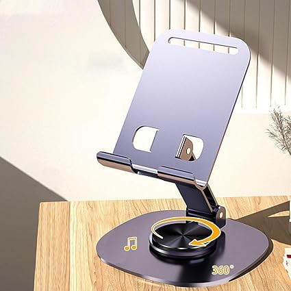 ABC Cell Phone Stand for Desk 360 Rotating,Full Metal Foldable Desk Phone Holder heavy metal