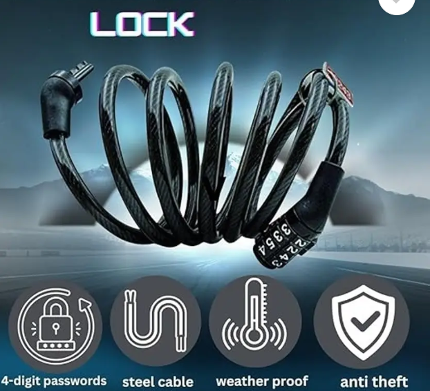 Orld Universal Number Chain Cable Bike/Bicycle Lock Cycle Lock 4 Digit Lock / Cycle Lock - Hardware, Tools and Home Safety | Buy online on ZillyBuy