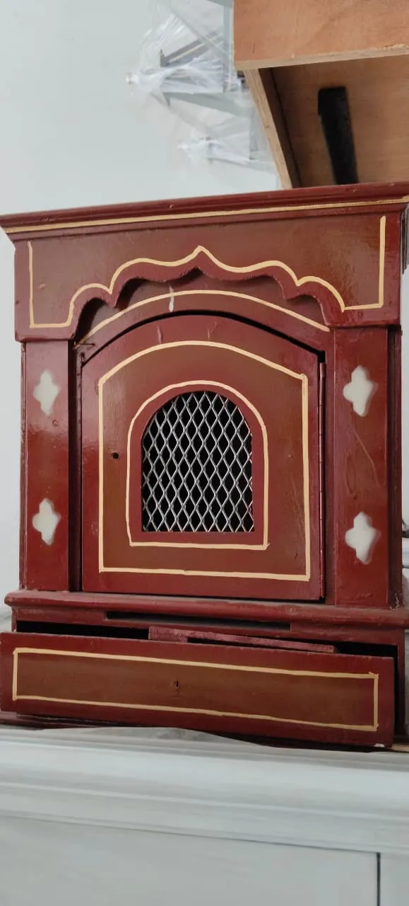Wooden Mandir  Without Window 6x9 brown