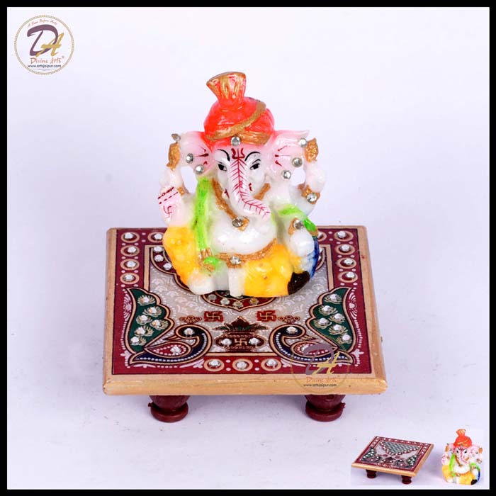 Marble Chowki Ganesha brick red