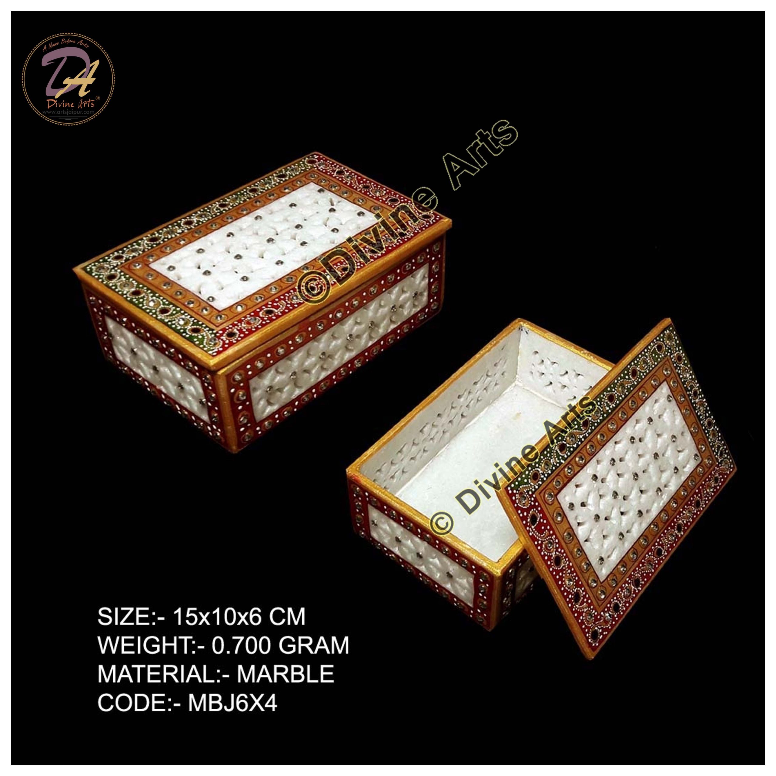 Marble Dry Fruit Box white
