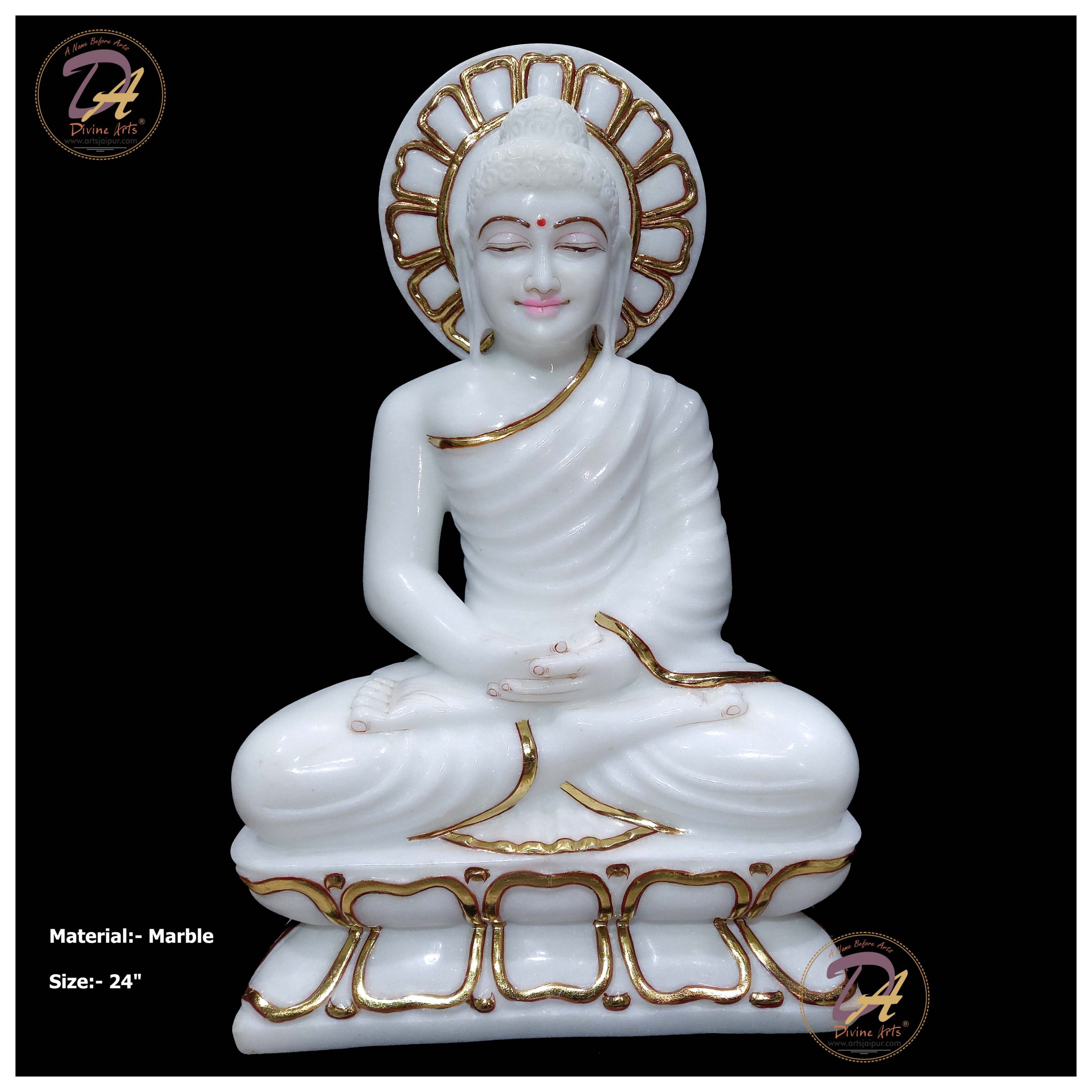 Marble Lord Buddha Statue white