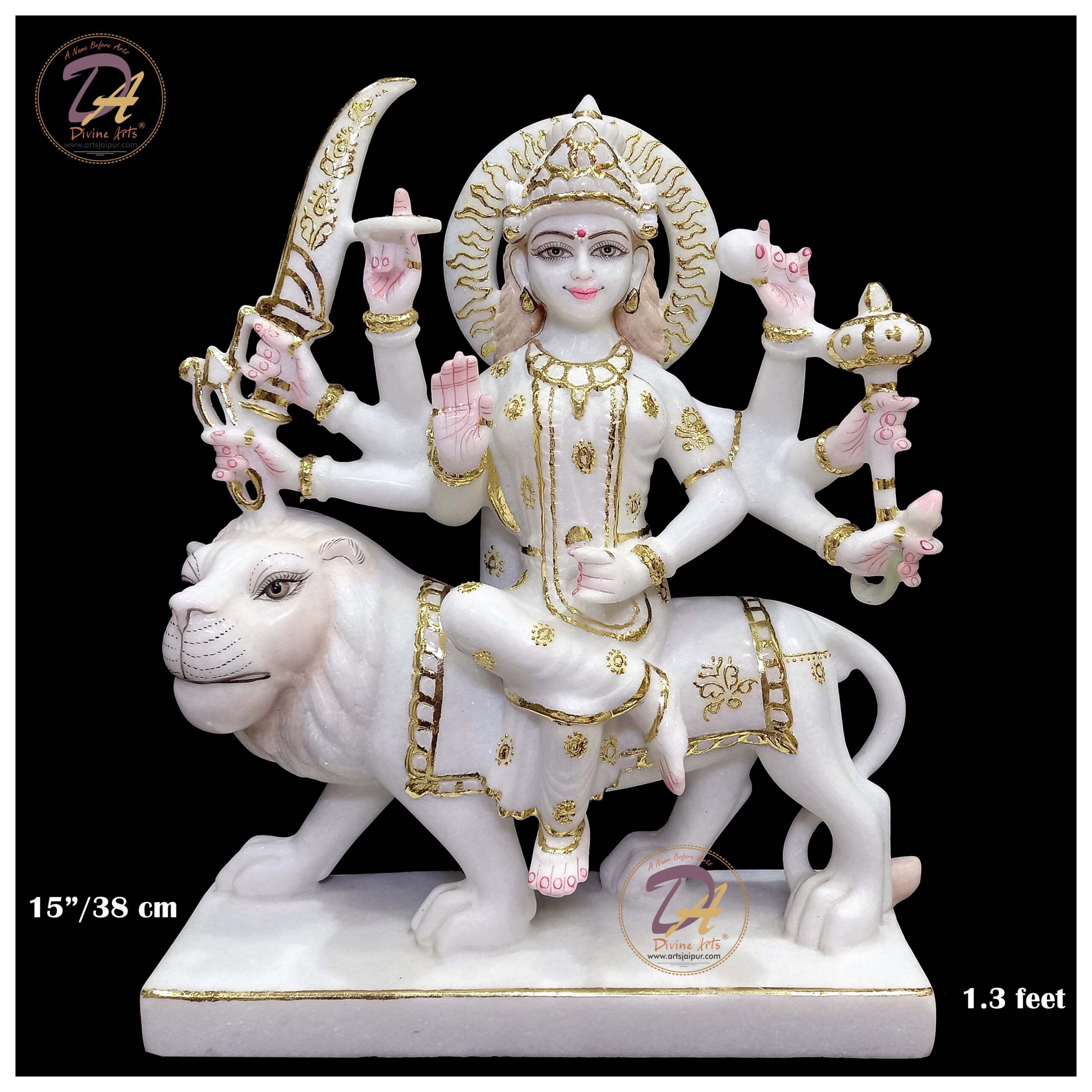 Durga Mata Marble Statue white