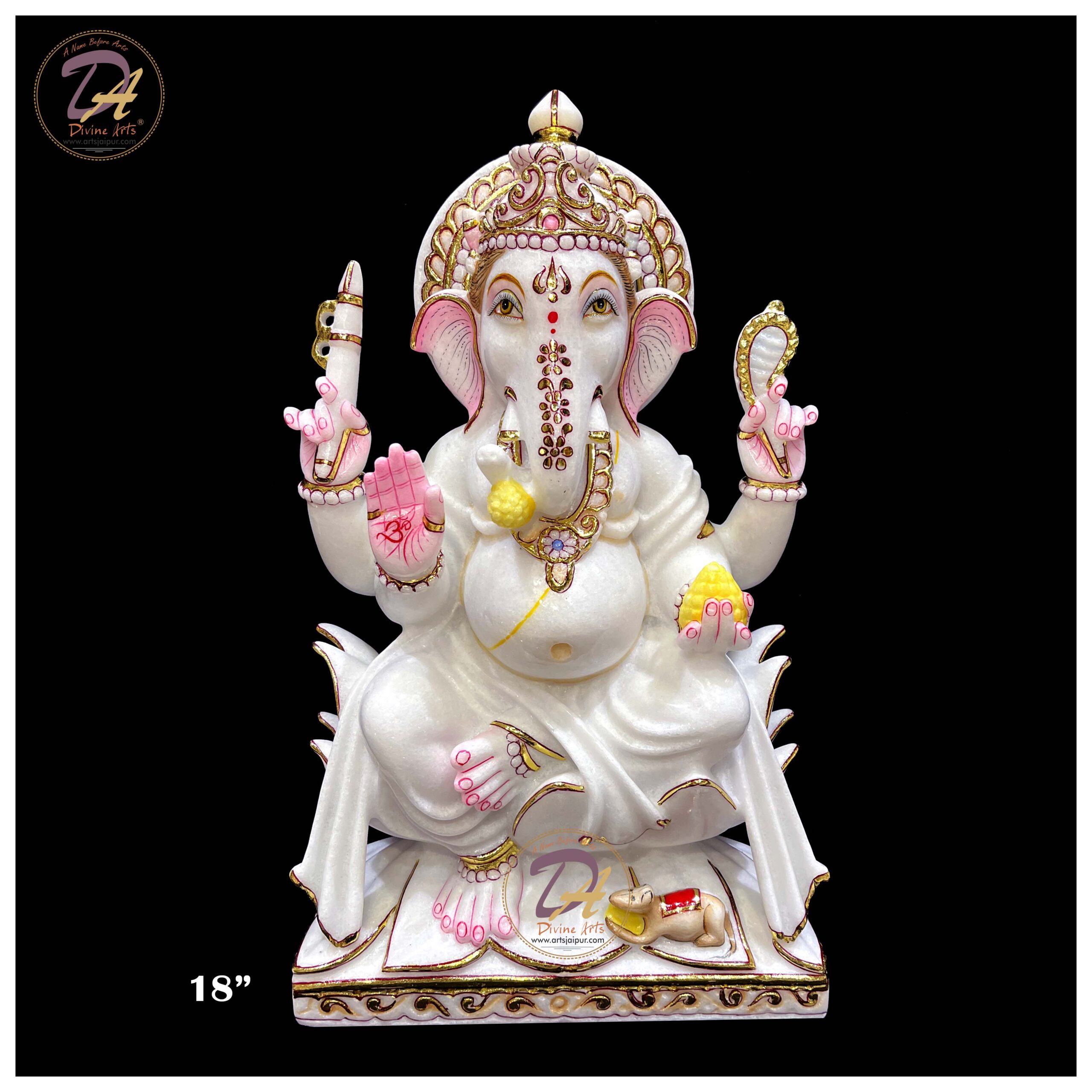 Ganesha Ji Marble Statue white