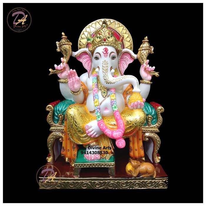Marble Vinayaka Statue white