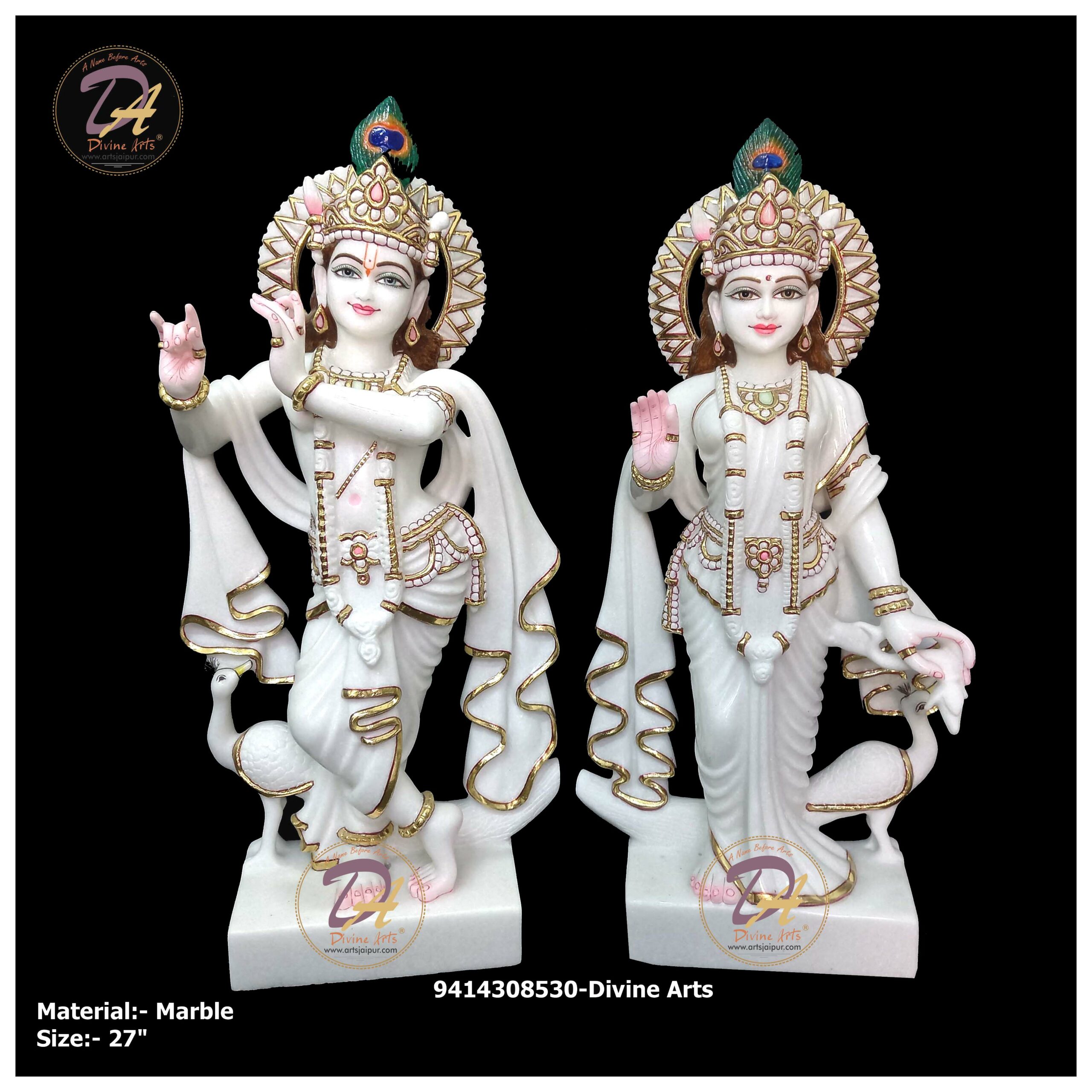 Radha Krishna Marble Statue white