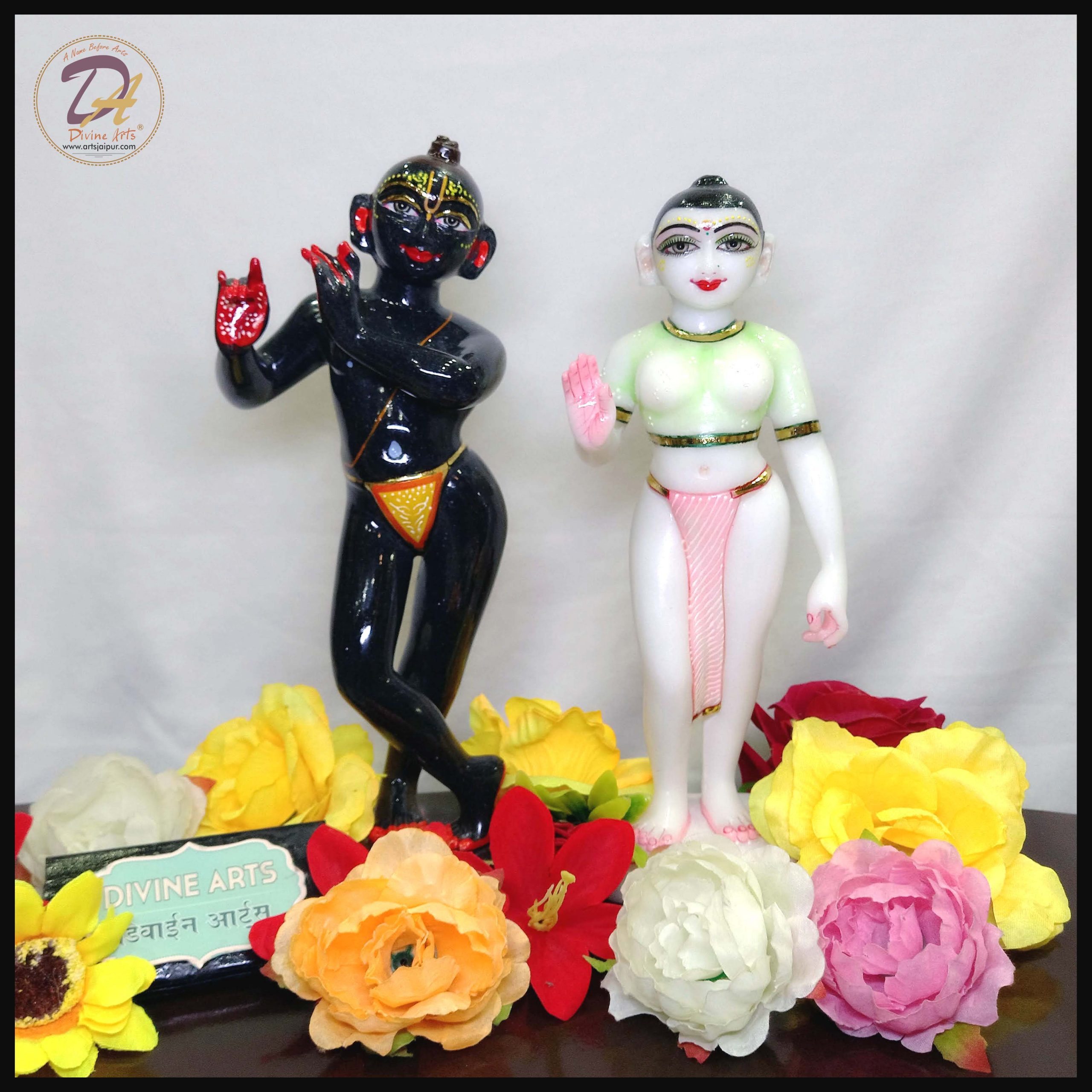 Radha Krishna Statue white