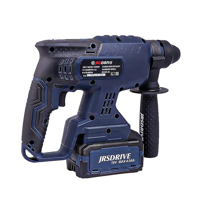 Eastman Cordless Brushless Rotary Hammer 500W with Lithium Battery, 22mm chuck, 1400RPM No Load Speed, 4700BPM impact Energy Comfort Grip and Free Socket Drilling Machine (ECHD-22) - Hardware, Tools and Home Safety | Buy online on ZillyBuy