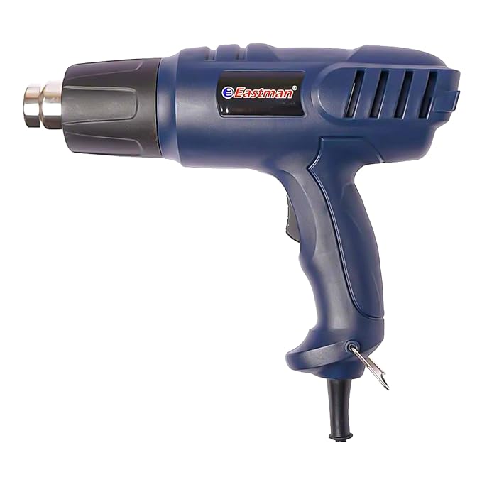 Eastman Heat Gun/Hot Air Gun With Temperature Setting, 2000 Watt Power with Two Airflow Speeds for Shrink Wrapping, Defrost Water Pipes, Color Blue EHG-8610A - Hardware, Tools and Home Safety | Buy online on ZillyBuy