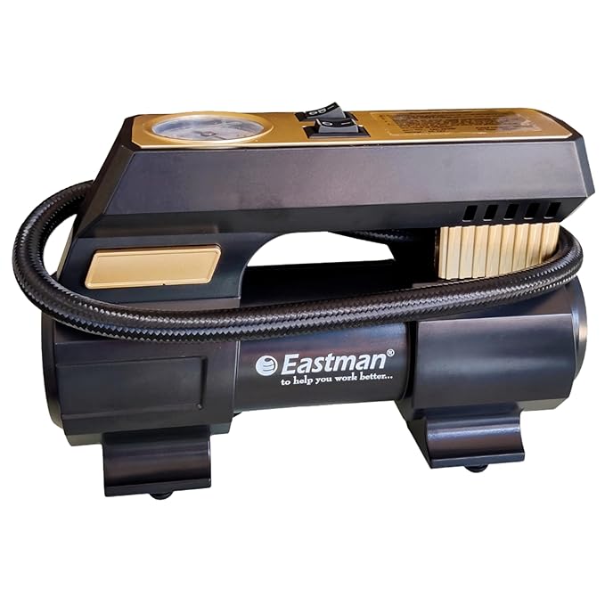 Eastman Double Piston Air Compressor- 100 psi,12V, 6A, 20L/min Displacement,Suitable for bikes, bicycles oe any inflatable LED Light, Alligator Clamp (EAC-25100) - Hardware, Tools and Home Safety | Buy online on ZillyBuy