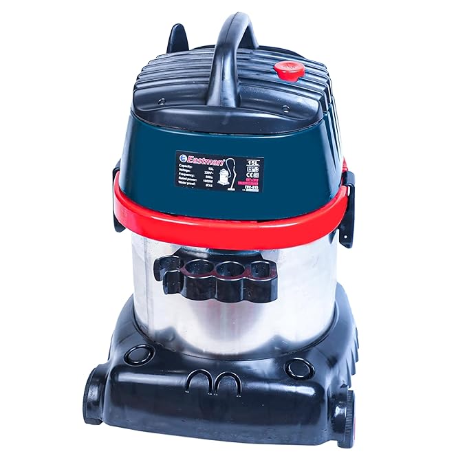 Eastman Wet & Dry Vacuum Cleaner with 15 litres Tank Capacity, 1000W and 18 KPa Suction Power for Home Use with Blower Function, Stainless Steel Body (Black/Red/Blue Steel)- EVC-015 - Hardware, Tools and Home Safety | Buy online on ZillyBuy