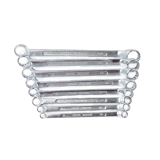 Eastman Bi Hexagonal Ring Spanners Set with Maxi-Drive system- Shallow Offset - Crv Set Of 8Pcs, Kit-06-80MH, Chrome Vanadium Steel, Chrome Plated Wrench Set Tools (E-2006) - Hardware, Tools and Home Safety | Buy online on ZillyBuy