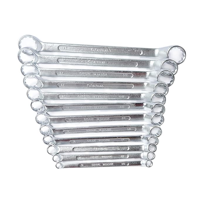 Eastman Bi Hexagonal Ring Spanners Set with Maxi-Drive system- Shallow Offset - Crv Set Of 12Pcs, Kit-06-121MH, Chrome Vanadium Steel, Chrome Plated Wrench Set Tools (E-2006) - Hardware, Tools and Home Safety | Buy online on ZillyBuy
