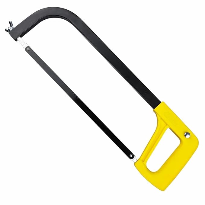 Eastman Hacksaw Frame 12 Inch Set of 1Pcs, Powder Coated, Tubular Type Black Frame Aari Cutter Saw Blade Cutting of Wood, Pipe and Metal Yellow Color (E-2264) - Hardware, Tools and Home Safety | Buy online on ZillyBuy