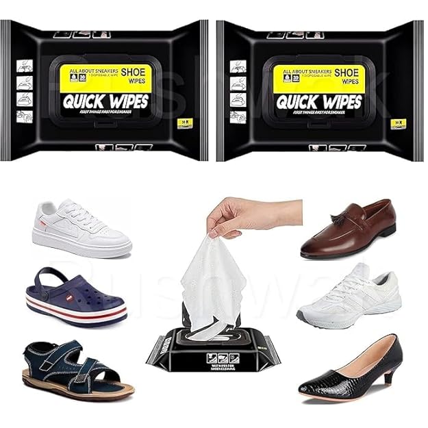 Klassiq Shoe Wipes (80 + 80 Wipes)  Sneaker Cleaning Wipes for Quick Dirt & Stain Removal  Disposable Shoe Cleaner for Sneakers, Sports, Leather & Casual Shoes  Travel-Friendly Shoe Care Kit - Car and Shoe Care | Buy online on ZillyBuy