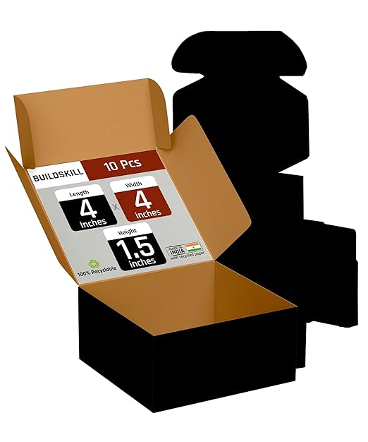 Mailer Box 4X4X1.5 (Pack of 10) Black - Hardware, Tools and Home Safety | Buy online on ZillyBuy