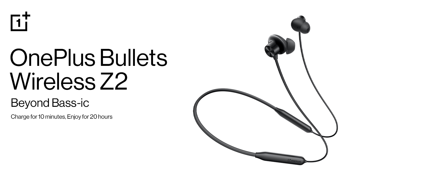 OnePlus Bullets Z2 Bluetooth Wireless in Ear Earphones with Mic, Bombastic Bass, 10 Mins Charge - 20 Hrs Music, 30 Hrs Battery Life (Acoustic Red)