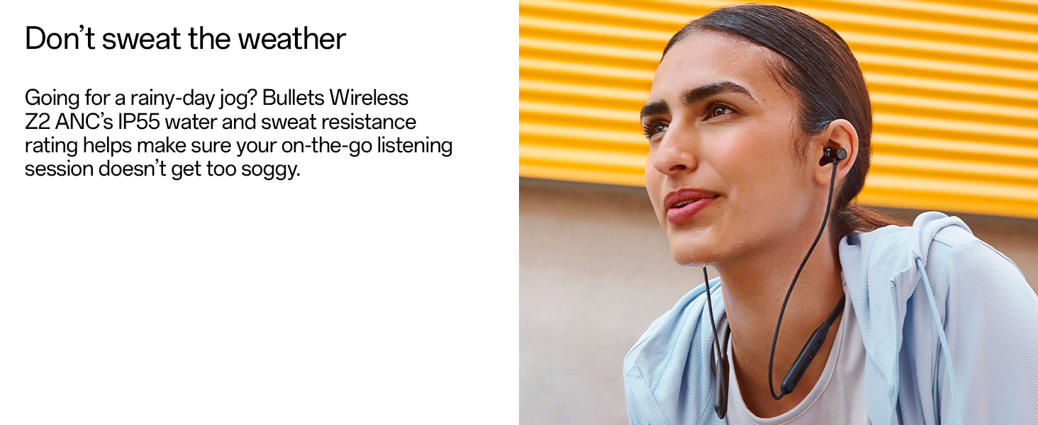OnePlus Bullets Wireless Z2 ANC  Neckband with Active Noise Cancellation (IP55 Water Resistant, Upto 28 Hours Playback, Booming Black)
