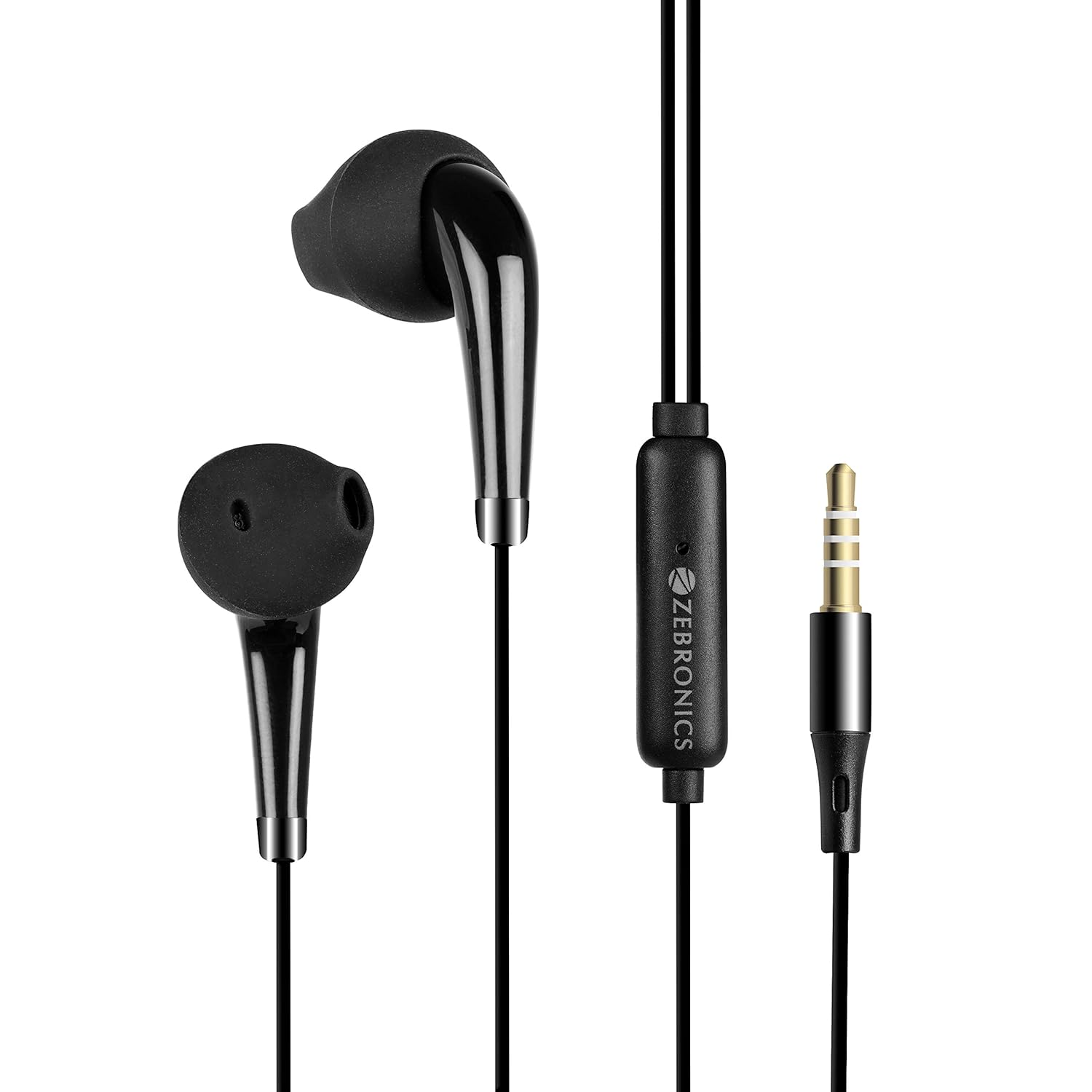 Zebronics Wired in Ear Earphones with Mic (Black)