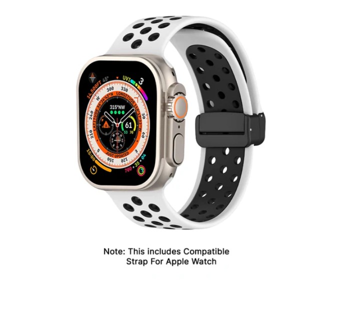 Magnetic Buckle Bracelet Liquid Silicone Watch Strap 49 MM - Watch Strap Band | Buy online on ZillyBuy