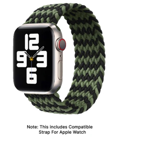 Apple Watch Strap Nylon Loop - Green Black 49 MM - Watch Strap Band | Buy online on ZillyBuy