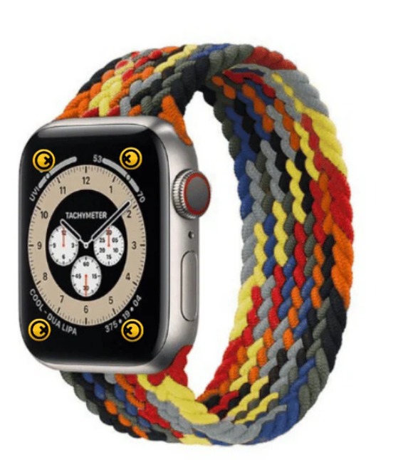 Rainbow - Artisan-crafted Nylon Braided Apple Watch Strap - Multi Color 49 MM - Watch Strap Band | Buy online on ZillyBuy