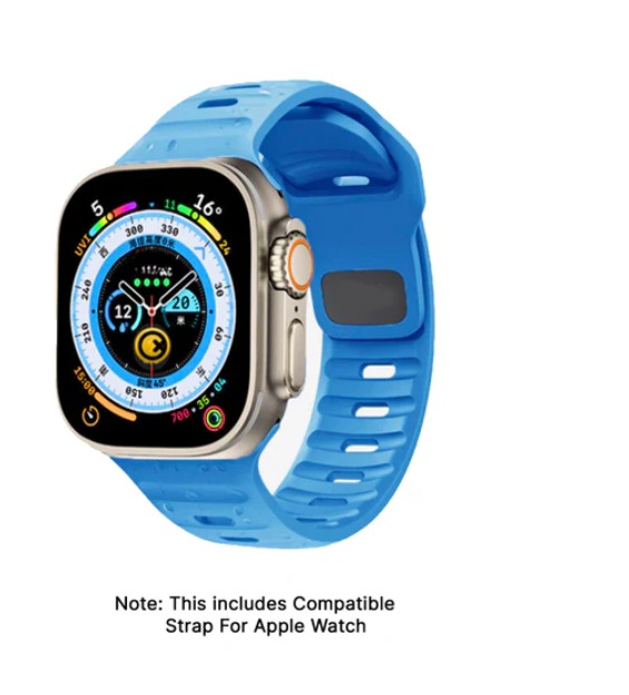 Sigma - Silicone Magnetic Strap For Ultra 2 & 1 - Blue 49 MM - Watch Strap Band | Buy online on ZillyBuy