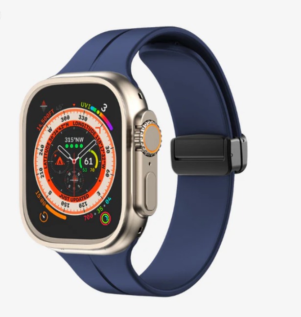 Kite - Soft Steel Magnetic Buckle Apple Watch Strap - Blue 49 MM - Watch Strap Band | Buy online on ZillyBuy