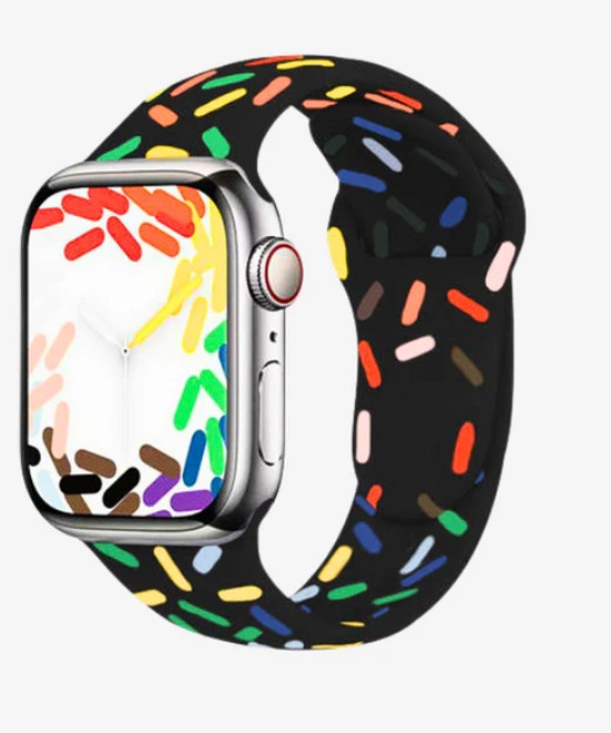 Star - Colorful Silicone Watch Strap - Multicolor 45 MM - Watch Strap Band | Buy online on ZillyBuy