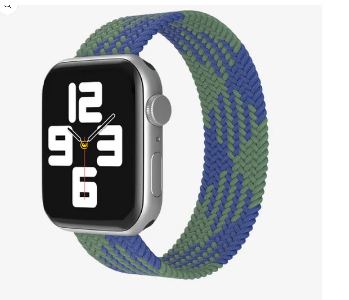 Planet - Artistic Braided Nylon Apple Watch Loop - Blue-Green 49 MM - Watch Strap Band | Buy online on ZillyBuy