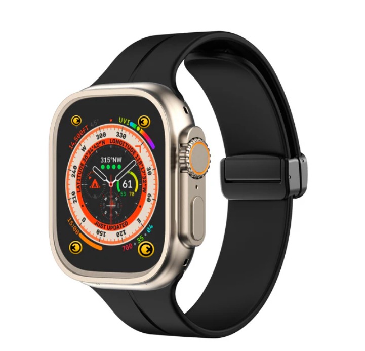 Sky - Soft Strap with Steel Magnetic Buckle - Black 49 MM - Watch Strap Band | Buy online on ZillyBuy