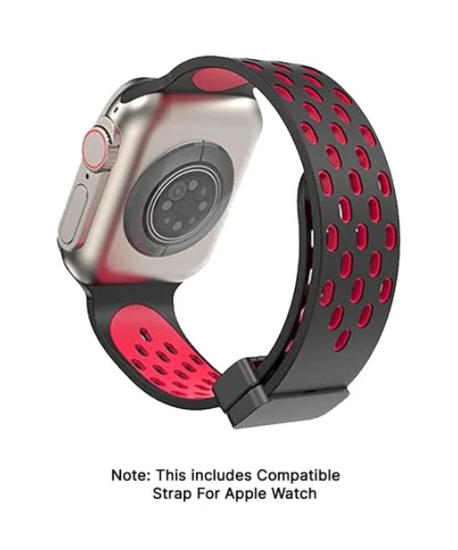 Velvet - Magnetic Buckle Bracelet Liquid Strap - Rose Red 49 MM - Watch Strap Band | Buy online on ZillyBuy