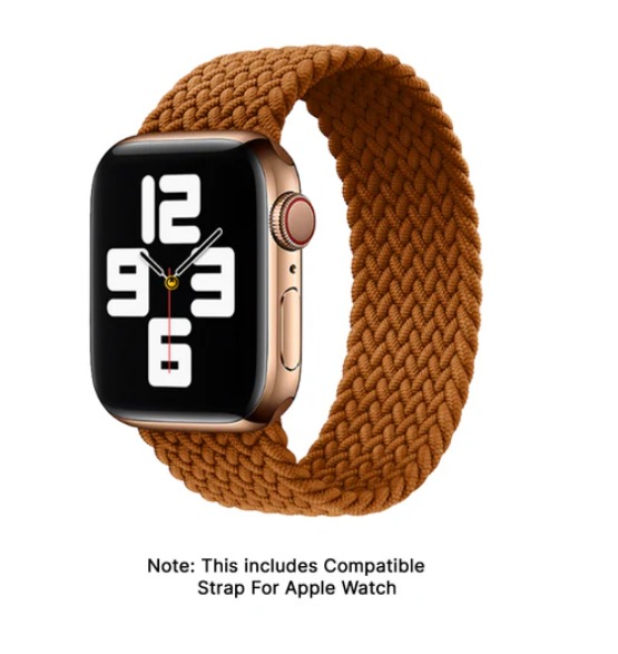 Mumbai - Artistic Braided Nylon Apple Watch Loop - Brown 49 MM - Watch Strap Band | Buy online on ZillyBuy
