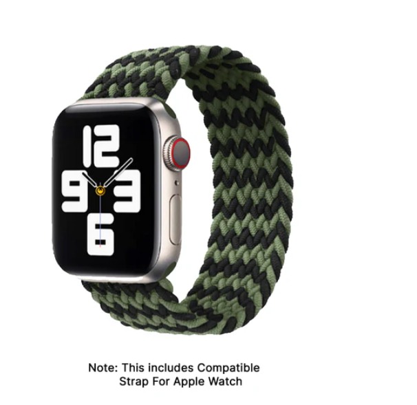 Dubai - Apple Watch Strap Nylon Loop - Green Black 49 MM - Watch Strap Band | Buy online on ZillyBuy