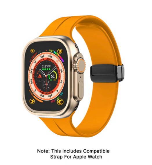Prime - Soft Strap with Steel Magnetic Buckle - Yellow 45 MM - Watch Strap Band | Buy online on ZillyBuy