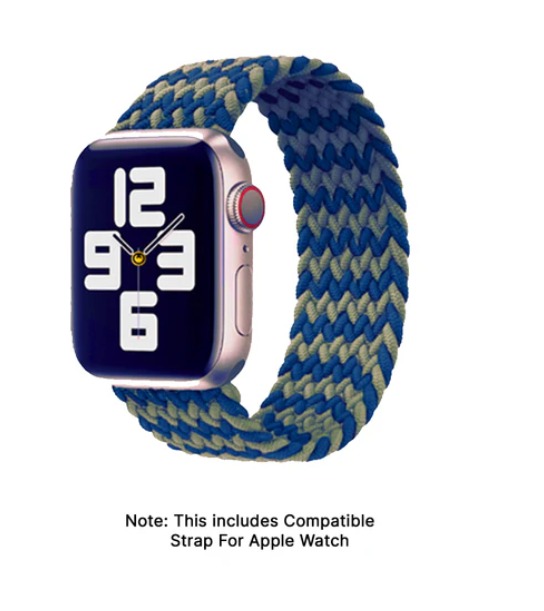 Robin - Artisan-Crafted Elastic Braided Nylon Loop - Blue Green 49 MM - Watch Strap Band | Buy online on ZillyBuy