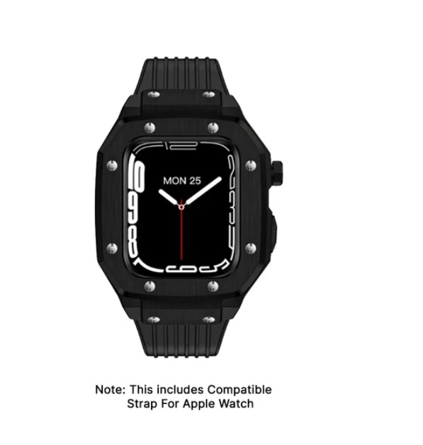 Panther - Armor Stainless Steel Apple Watch Strap with Case - Black 45 MM - Watch Strap Band | Buy online on ZillyBuy
