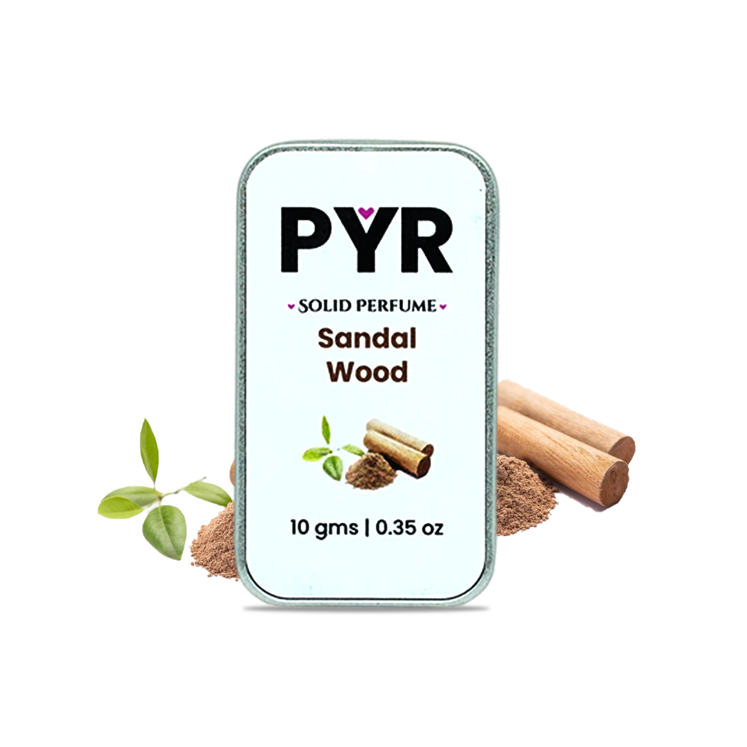 PYR Sandalwood Solid Perfume for Men & Women  Natural, Long-Lasting, Alcohol-Free,10GM