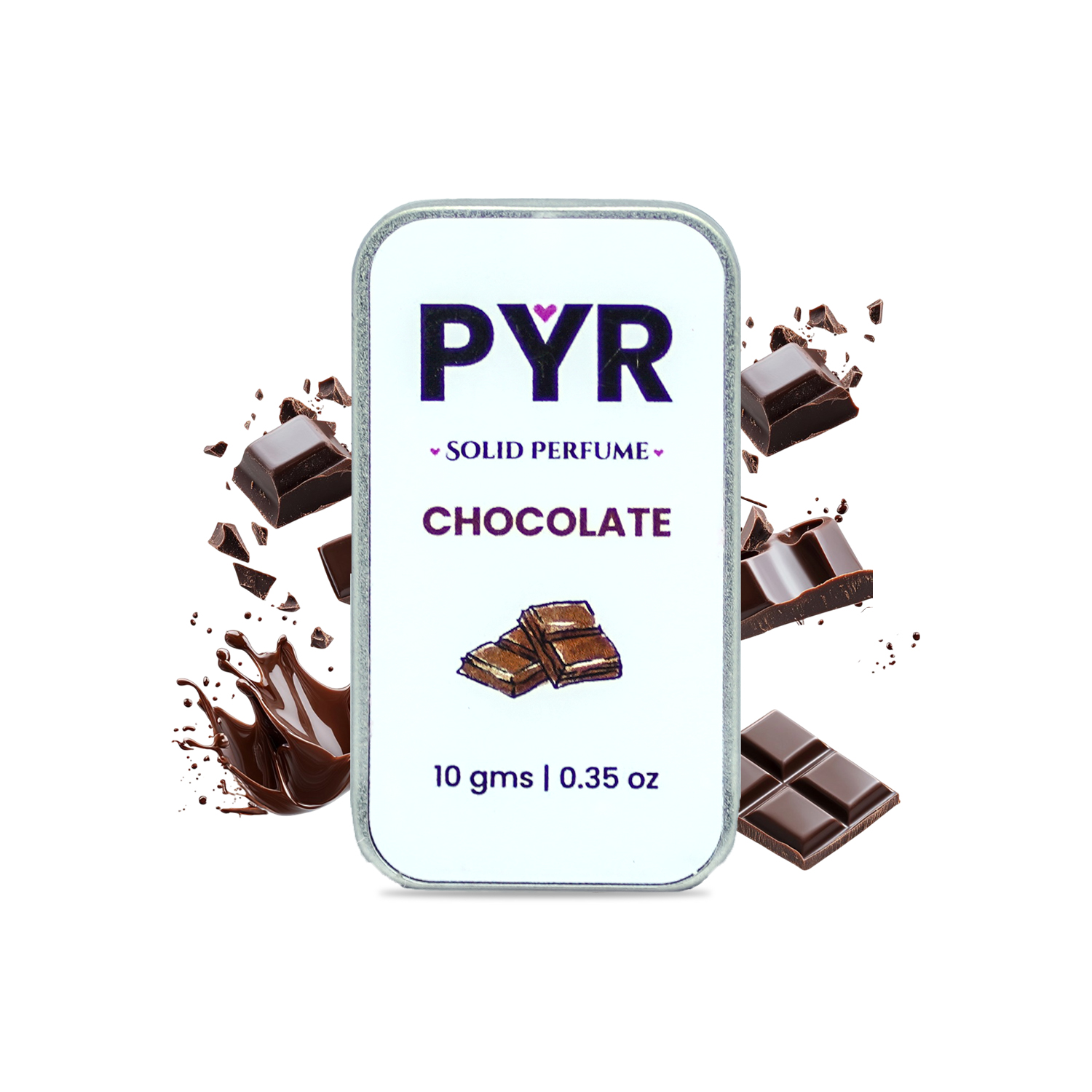 PYR Chocolate Solid Perfume  10g | Rich Sweet Cocoa Fragrance | Long-Lasting