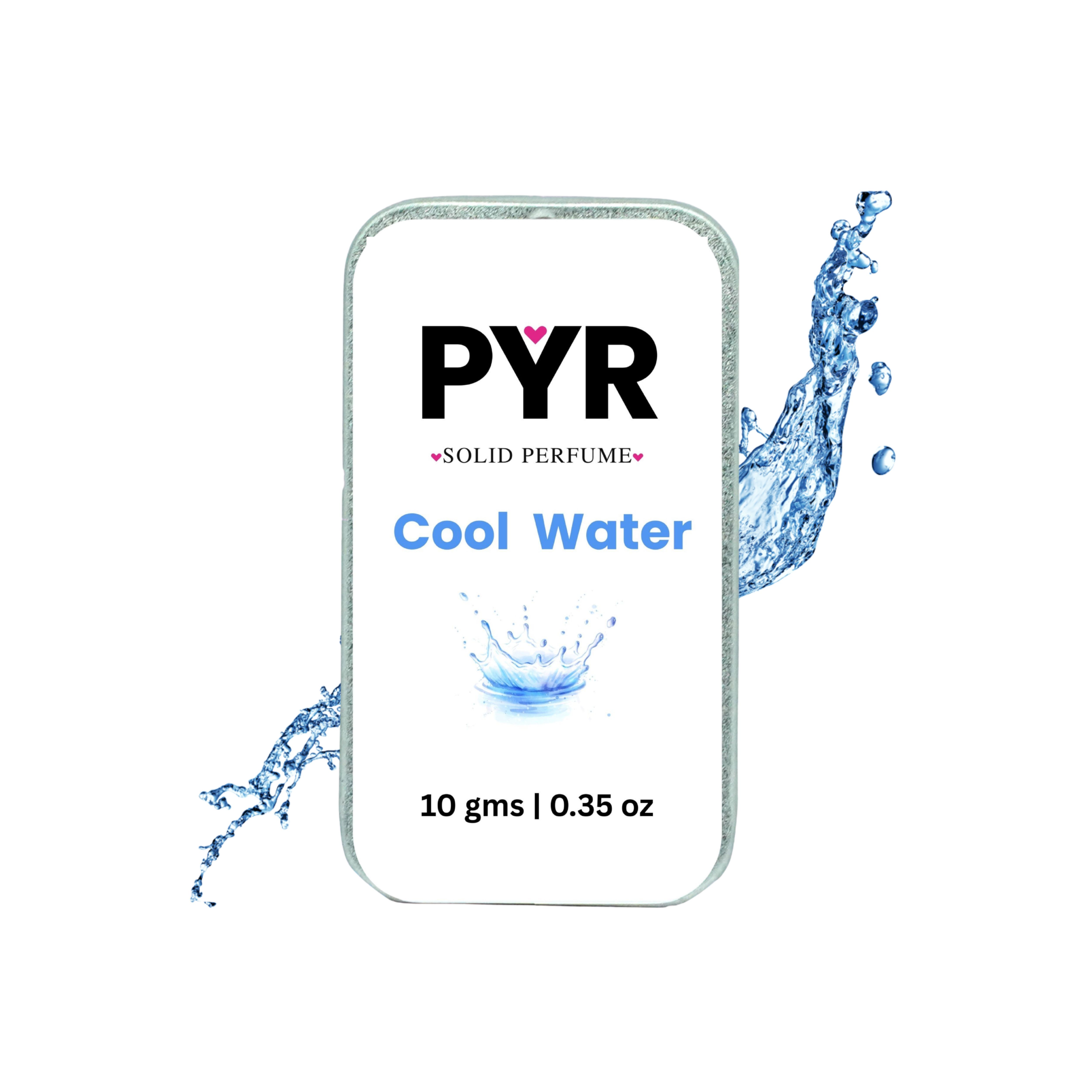 PYR Cool Water Solid Perfume  10g | Fresh Aquatic Fragrance | Long-Lasting