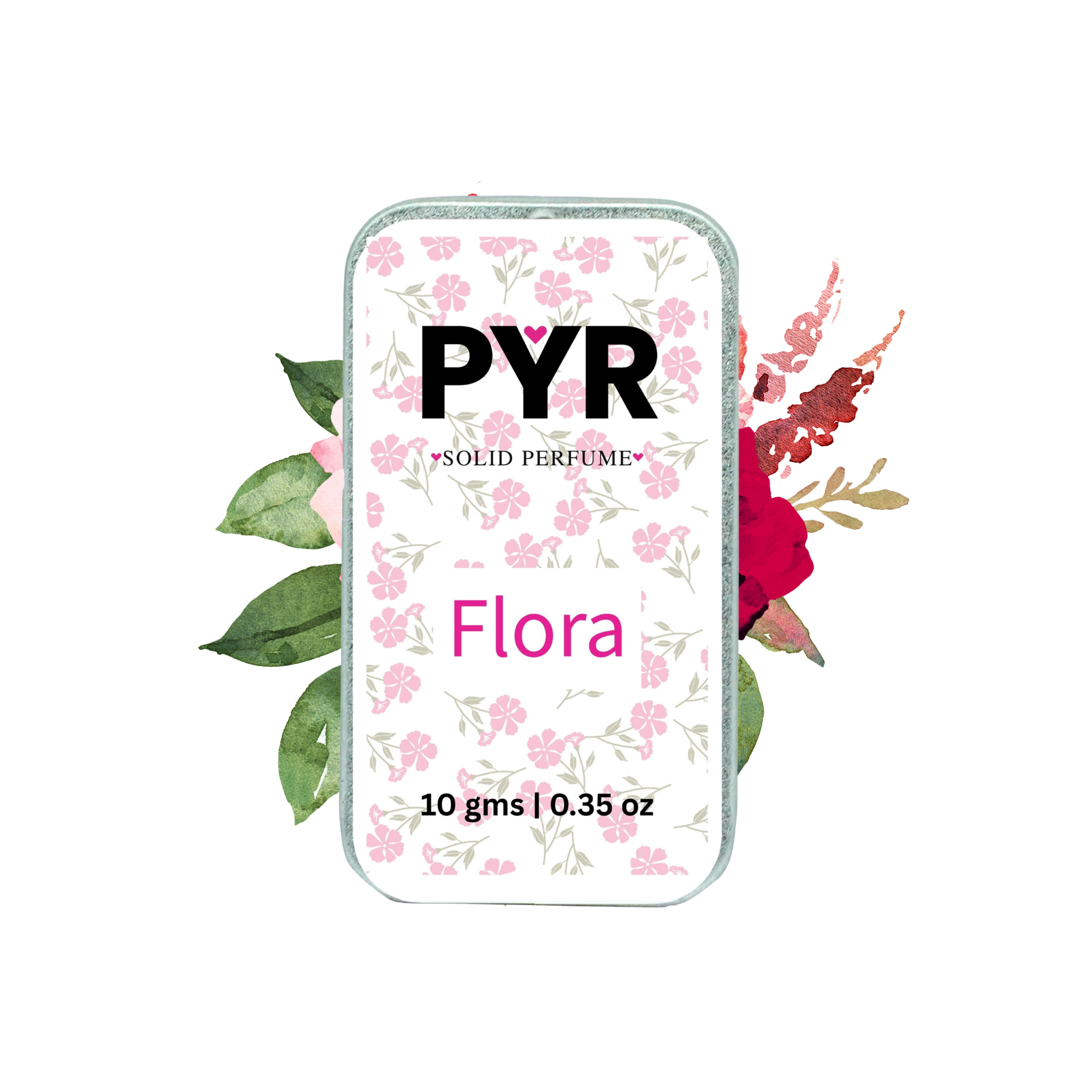 PYR Flora Solid Perfume  10g | Fresh Floral Fragrance | Long-Lasting