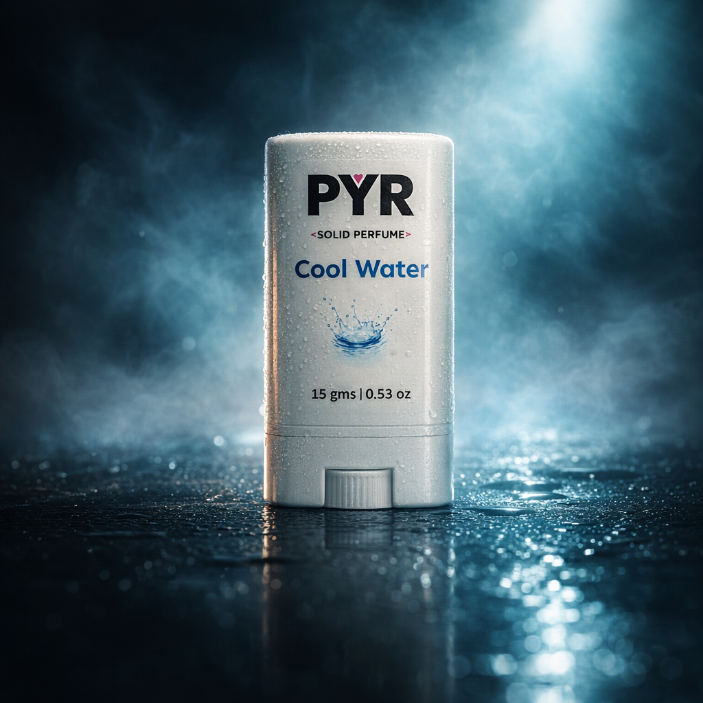 PYR Cool Water Solid Perfume  15g | Fresh Aquatic Fragrance | Long-Lasting