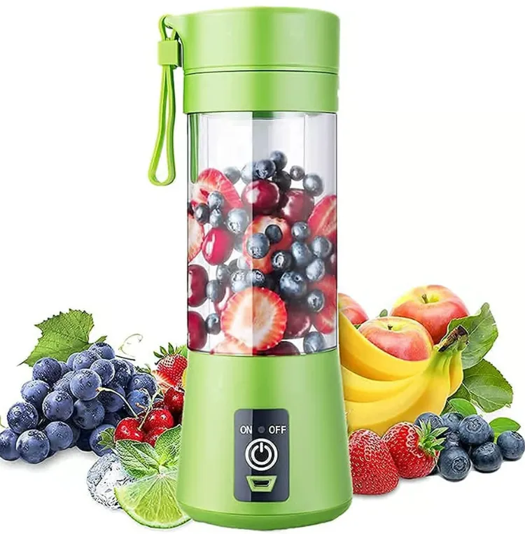 Juicer Rechargeable Portable Electric USB Juicer Bottle Blender for Making Juice,Travel Juicer for Fruits and Vegetables,Juice Maker Machine 240 Juicer Mixer Grinder (1 Jar, Multicolor) (random color) algae green