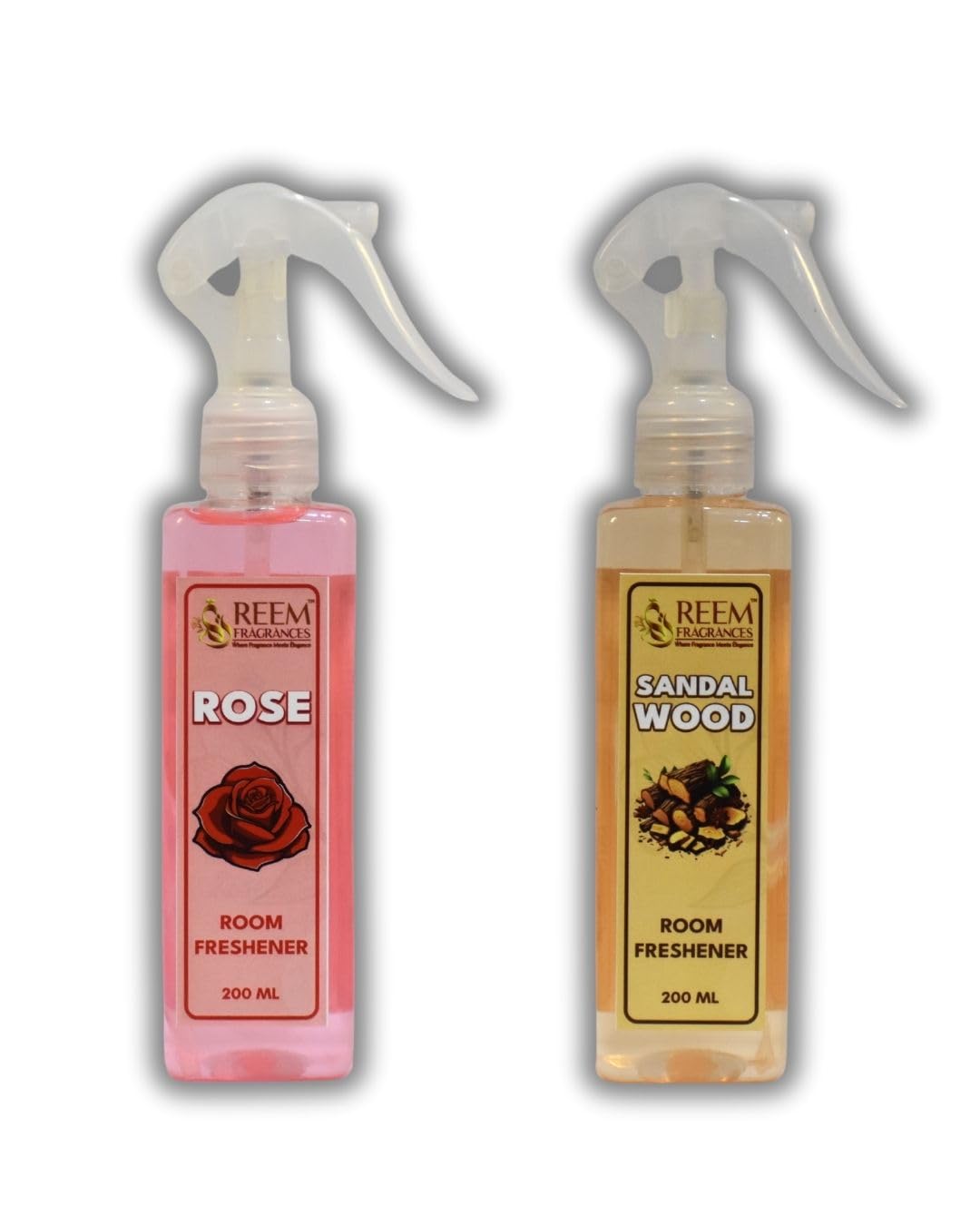 Reem Fragrances Room/Air Fresheners | 400 ml Combo (200 ml each) | Rose & Sandalwood | Long Lasting & Gas Free - Fresheners and Repellents | Buy online on ZillyBuy