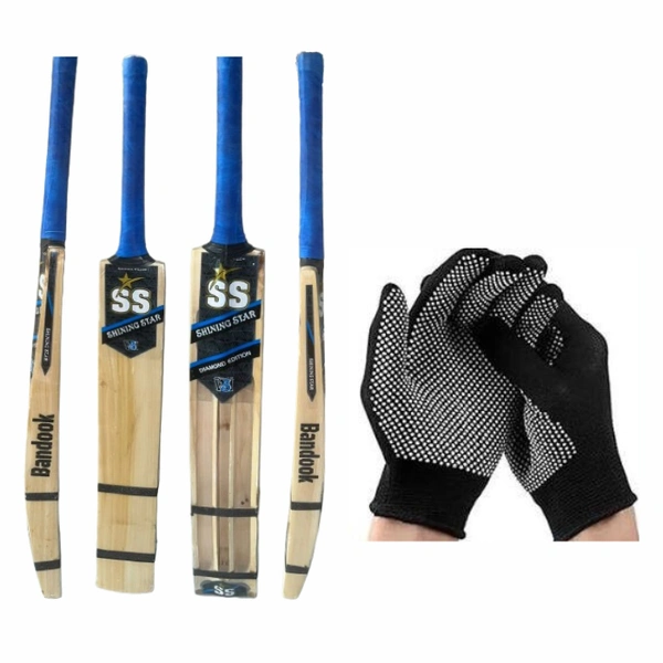 SVS Double Blade Laminated Light Weight Hard Tennis (Bandook Edition) Kashmir Willow Cricket Bat - Size 8 - White : Free Tennis Gloves - Sports and Fitness Equipment | Buy online on ZillyBuy