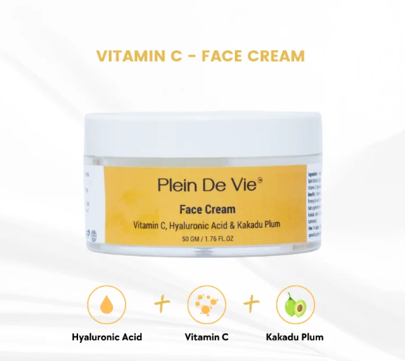 Face Cream with Vitamin C, Hyaluronic Acid & Kakadu Plum - 50gms