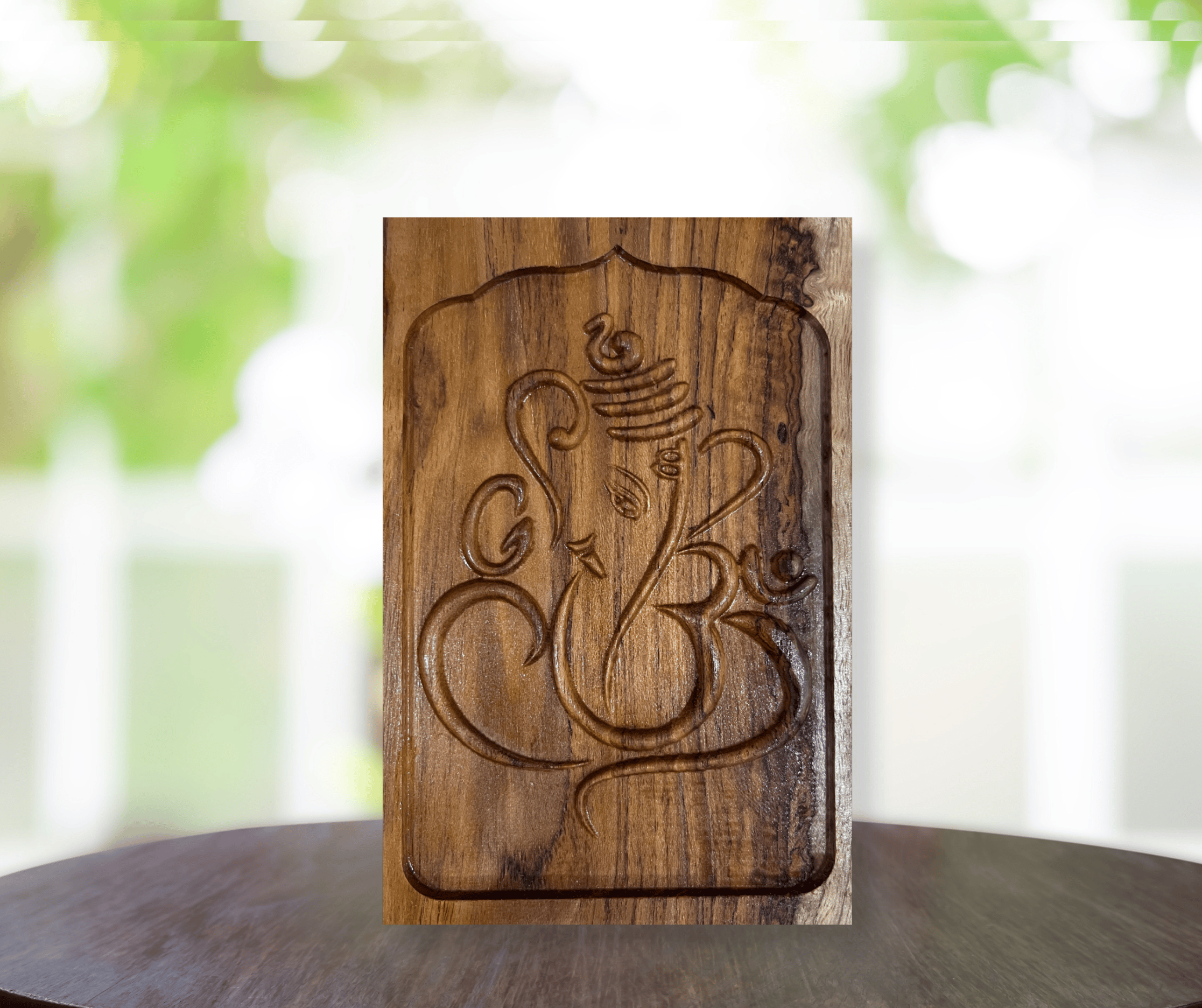 Lord Ganesha picture Carved on Teak wood teak
