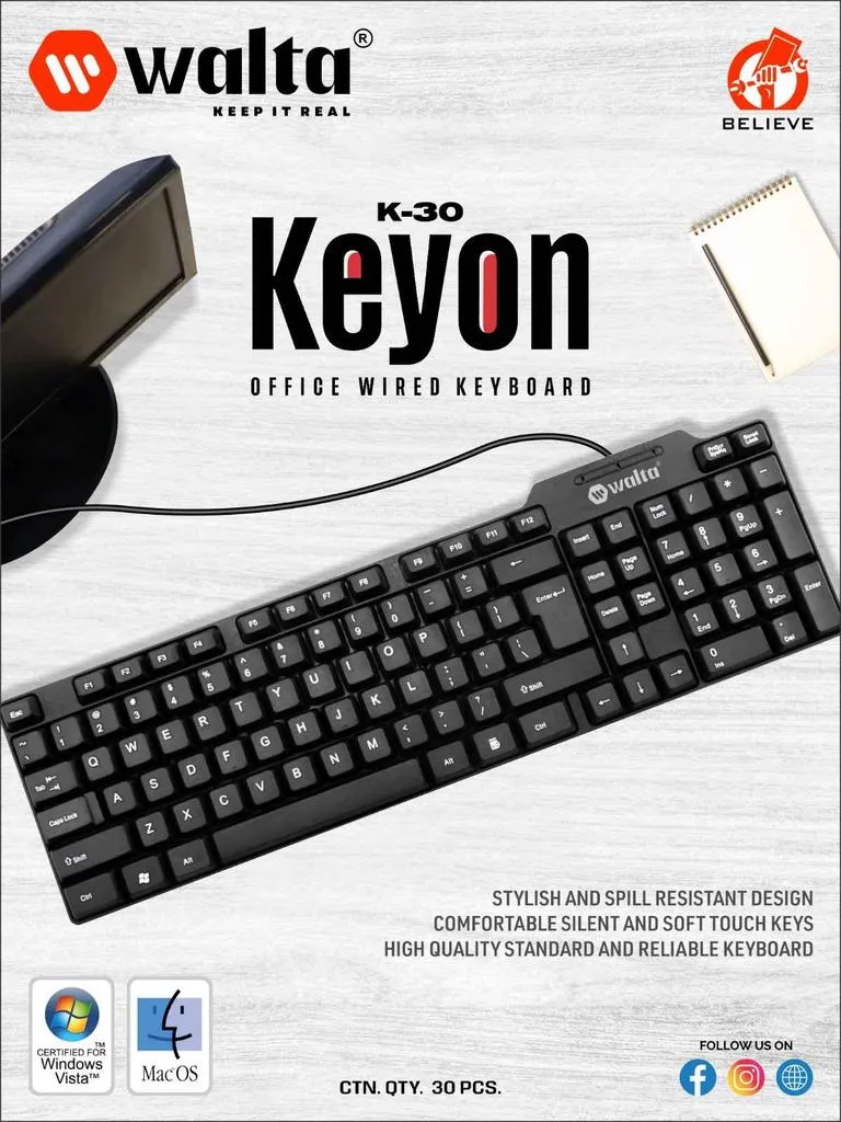 WALTA Keyon K-30 Office Keyboard black