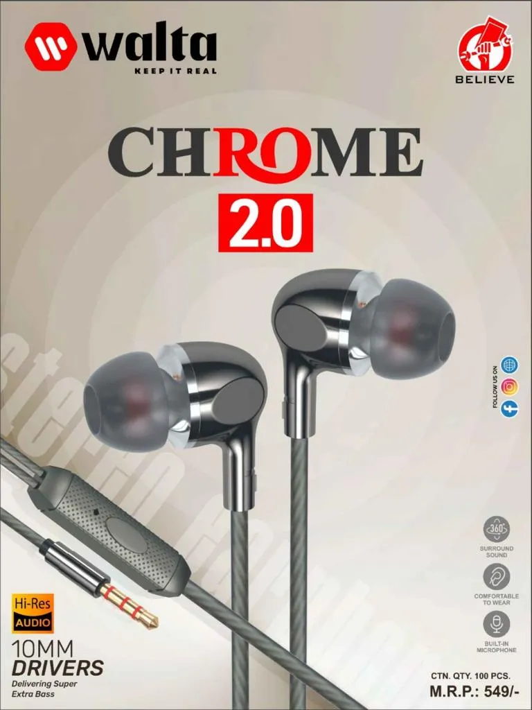 CHROME 2.0 HF  Earphone gray